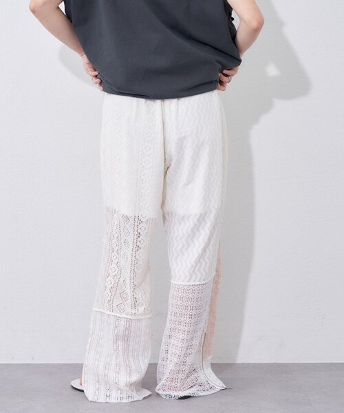 etsinta(エシンタ)の「【etsinta】レースパッチワークパンツ(その他パンツ・レディース・オフホワイト・ONE SIZE)」の2枚目の写真