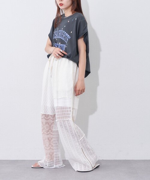 etsinta(エシンタ)の「【etsinta】レースパッチワークパンツ(その他パンツ・レディース・オフホワイト・ONE SIZE)」の3枚目の写真