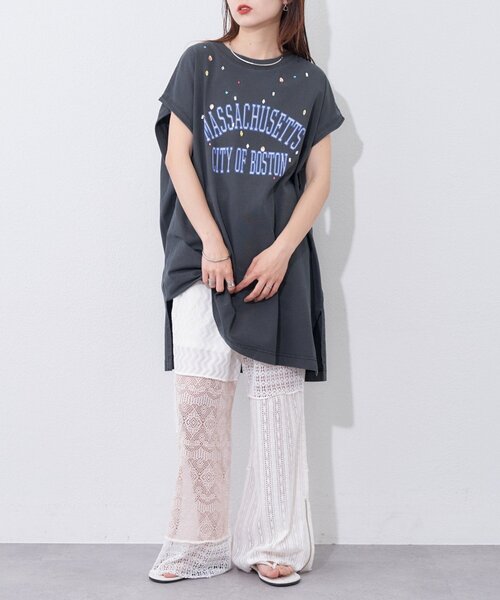 etsinta(エシンタ)の「【etsinta】レースパッチワークパンツ(その他パンツ・レディース・オフホワイト・ONE SIZE)」の4枚目の写真