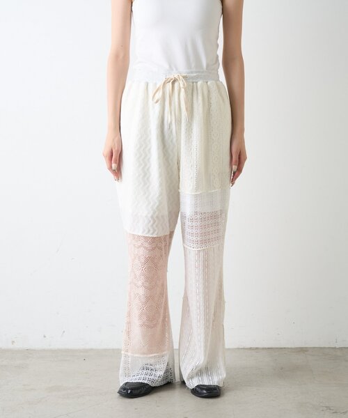 etsinta(エシンタ)の「【etsinta】レースパッチワークパンツ(その他パンツ・レディース・オフホワイト・ONE SIZE)」の7枚目の写真