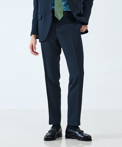 ABAHOUSE（アバハウス）の「【セットアップ対応】Air Melange ウールライク イージースラックス / ストレッチ 手洗い可（スラックス・メンズ・ネイビー/ブラウン・46/44/50/48）」の2枚目の写真