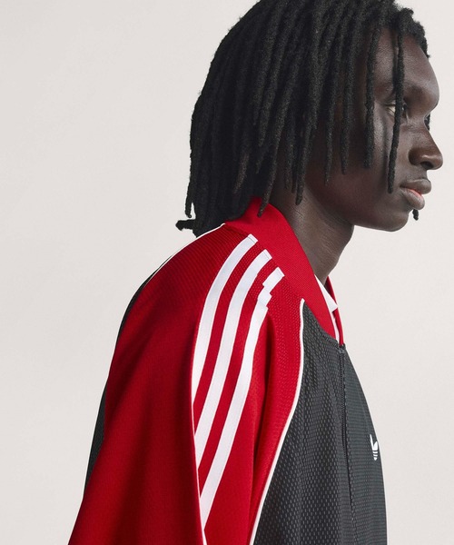 adidas（アディダス）の「ルーズ メッシュ トラックトップ  / ジャージ / トラックジャケット / アディダスオリジナルス adidas Originals（ジャージ・メンズ・ブラック・X-LARGE/X-SMALL/XX-SMALL/3XL/4XL/LARGE/XX-LARGE/MEDIUM/SMALL）」の4枚目の写真