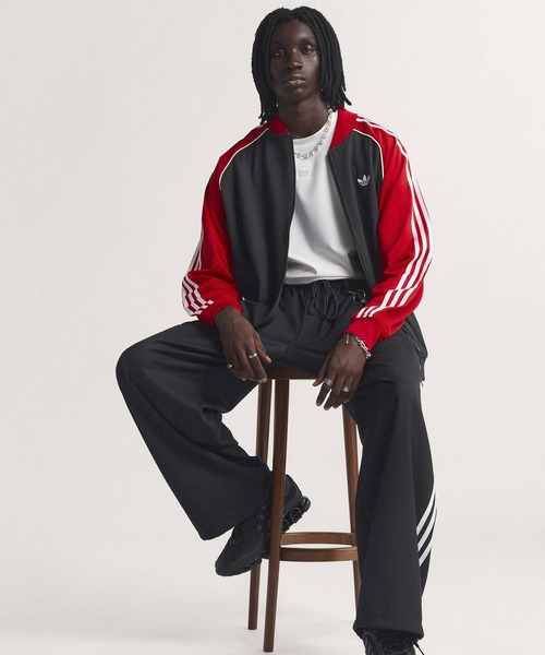 adidas（アディダス）の「ルーズ メッシュ トラックトップ  / ジャージ / トラックジャケット / アディダスオリジナルス adidas Originals（ジャージ・メンズ・ブラック・X-LARGE/X-SMALL/XX-SMALL/3XL/4XL/LARGE/XX-LARGE/MEDIUM/SMALL）」の5枚目の写真