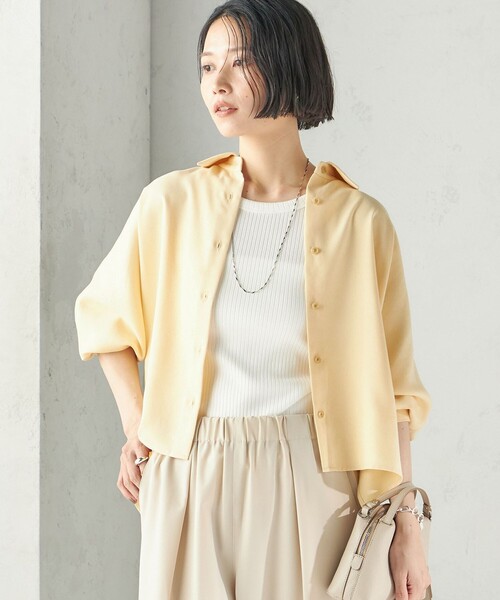 SHIPS(シップス)の「〈手洗い可能〉ポリエステル スエード シャツ 羽織(シャツ/ブラウス・レディース・ブラウン/クリーム・ONE SIZE)」の15枚目の写真