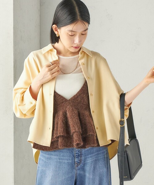 SHIPS(シップス)の「〈手洗い可能〉ポリエステル スエード シャツ 羽織(シャツ/ブラウス・レディース・ブラウン/クリーム・ONE SIZE)」の19枚目の写真