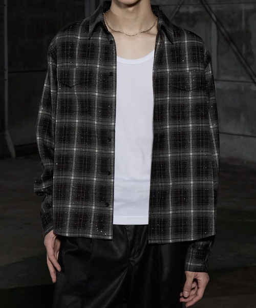 LANDNESS(ランドネス)の「【LANDNESS/ランドネス】Rhinestone Check Shirt/ラインストーンチェックシャツ(シャツ/ブラウス・メンズ・ブラウン/ブルー/ブラック・S/M/L)」の6枚目の写真