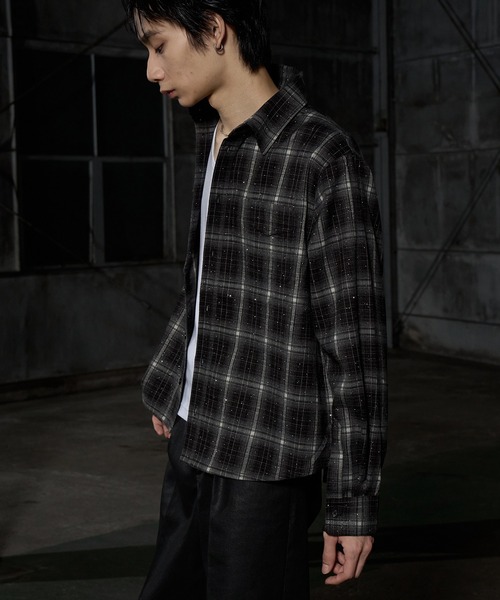 LANDNESS(ランドネス)の「【LANDNESS/ランドネス】Rhinestone Check Shirt/ラインストーンチェックシャツ(シャツ/ブラウス・メンズ・ブラウン/ブルー/ブラック・S/M/L)」の9枚目の写真