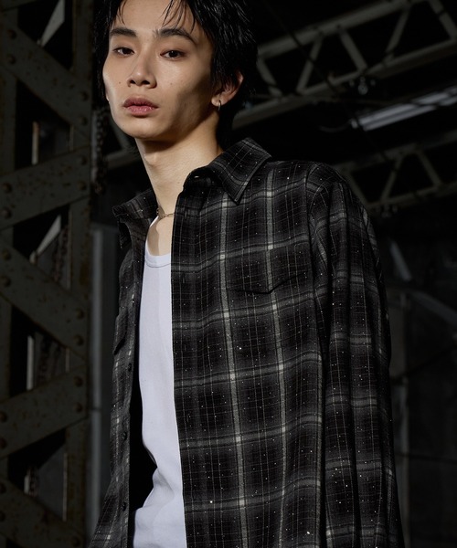 LANDNESS(ランドネス)の「【LANDNESS/ランドネス】Rhinestone Check Shirt/ラインストーンチェックシャツ(シャツ/ブラウス・メンズ・ブラウン/ブルー/ブラック・S/M/L)」の5枚目の写真