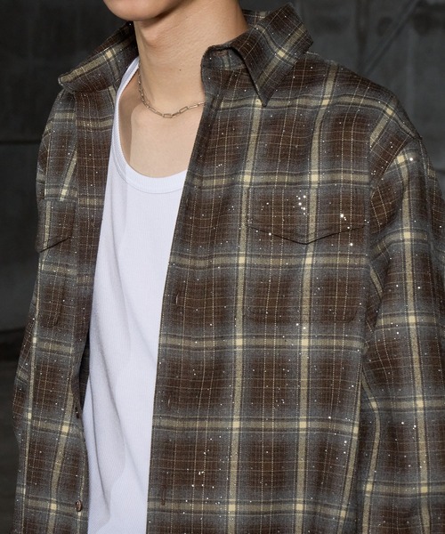 LANDNESS(ランドネス)の「【LANDNESS/ランドネス】Rhinestone Check Shirt/ラインストーンチェックシャツ(シャツ/ブラウス・メンズ・ブラウン/ブルー/ブラック・S/M/L)」の22枚目の写真