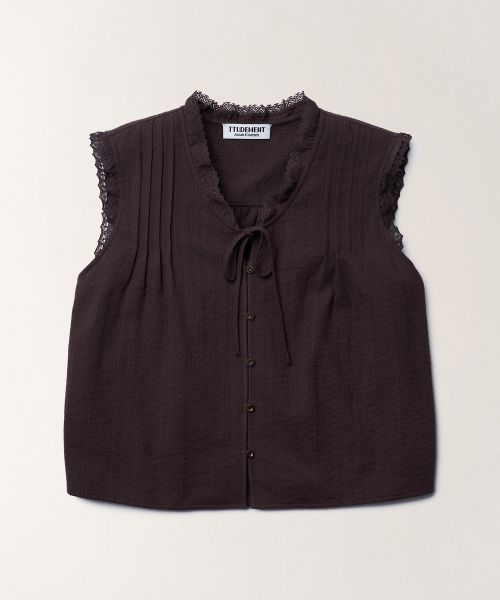 TTUDEMENT(トュードメント)の「COTTON SLEEVELESS BLOUSE_BROWN(シャツ/ブラウス・レディース・その他・SMALL/MEDIUM)」の2枚目の写真