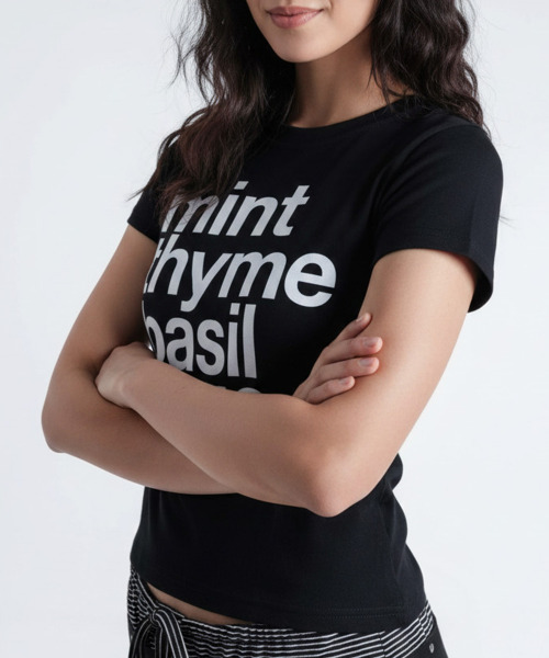 VIVID LADY(ビビッドレディー)の「英字ロゴプリント 半袖Tシャツ(Tシャツ/カットソー・レディース・ミント/ブラック/イエロー・FREE)」の15枚目の写真