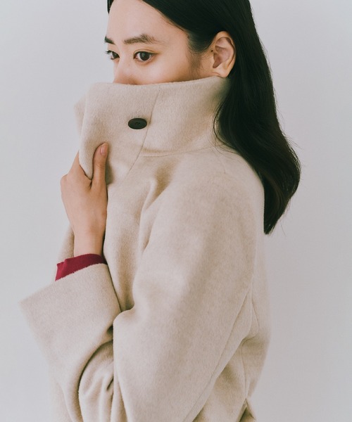 ROPE'(ロペ)の「プレミアムカシミヤロングコート/マルチWAY・冬コート・ウールコート・逸品・26AW(ステンカラーコート・レディース・ダークブラウン/ブラック/オフホワイト/キャメル・34/36/38/40)」の2枚目の写真