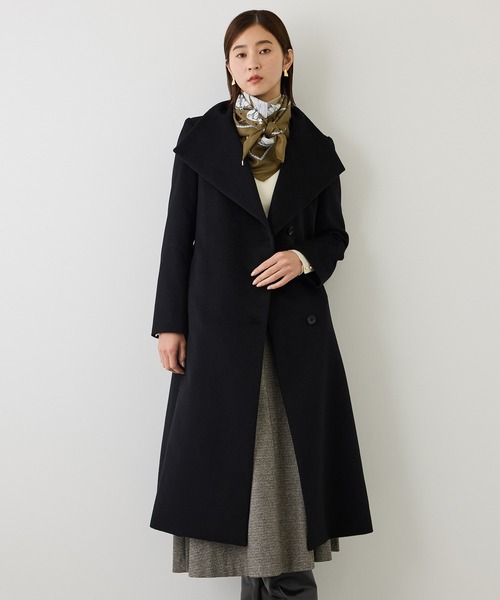 ROPE'(ロペ)の「プレミアムカシミヤロングコート/マルチWAY・冬コート・ウールコート・逸品・26AW(ステンカラーコート・レディース・ダークブラウン/ブラック/オフホワイト/キャメル・34/36/38/40)」の5枚目の写真