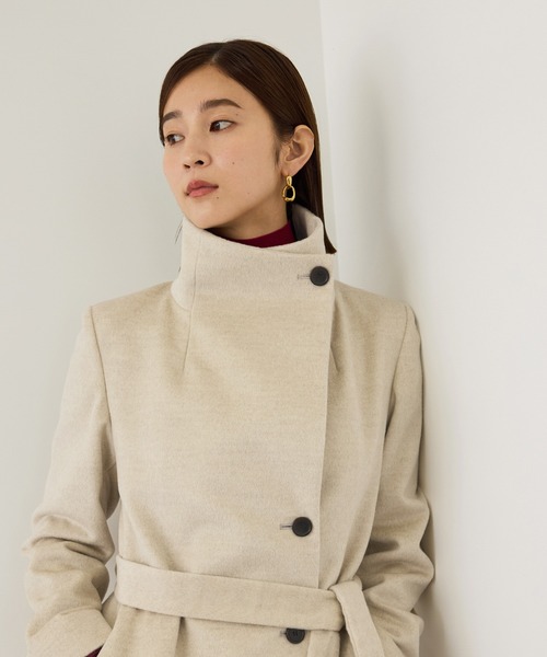 ROPE'(ロペ)の「プレミアムカシミヤロングコート/マルチWAY・冬コート・ウールコート・逸品・26AW(ステンカラーコート・レディース・ダークブラウン/ブラック/オフホワイト/キャメル・34/36/38/40)」の7枚目の写真