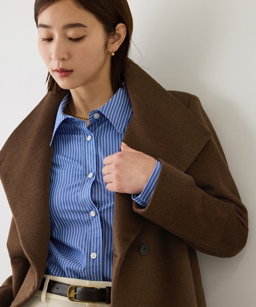ROPE'(ロペ)の「プレミアムカシミヤロングコート/マルチWAY・冬コート・ウールコート・逸品・26AW(ステンカラーコート・レディース・ダークブラウン/ブラック/オフホワイト/キャメル・34/36/38/40)」の8枚目の写真