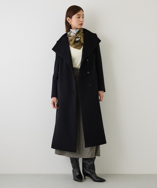 ROPE'(ロペ)の「プレミアムカシミヤロングコート/マルチWAY・冬コート・ウールコート・逸品・26AW(ステンカラーコート・レディース・ダークブラウン/ブラック/オフホワイト/キャメル・34/36/38/40)」の11枚目の写真