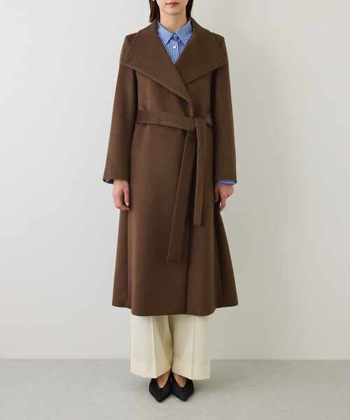 ROPE'(ロペ)の「プレミアムカシミヤロングコート/マルチWAY・冬コート・ウールコート・逸品・26AW(ステンカラーコート・レディース・ダークブラウン/ブラック/オフホワイト/キャメル・34/36/38/40)」の14枚目の写真