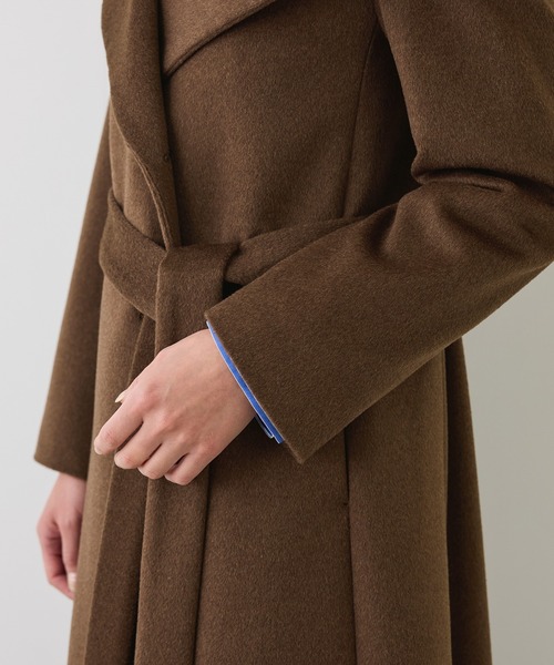 ROPE'(ロペ)の「プレミアムカシミヤロングコート/マルチWAY・冬コート・ウールコート・逸品・26AW(ステンカラーコート・レディース・ダークブラウン/ブラック/オフホワイト/キャメル・34/36/38/40)」の18枚目の写真