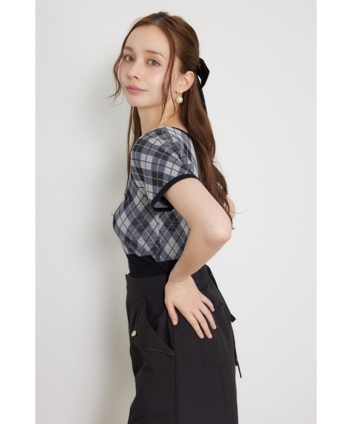 rienda(リエンダ)の「レイヤードデザインジャガードニットトップス 夏服 秋服(ニット/セーター・レディース・ブラウン/グレー/ブラック・FREE)」の22枚目の写真