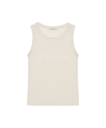 LETTERING SLEEVELESS TOP_BEIGE