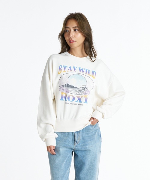 ROXY(ロキシー)の「ROXY STAY WITH ROXY ヴィンテージライクトレーナー 【2026年秋冬モデル】/ロキシークルーネックプルオーバースウェット(スウェット・レディース・グリーン/ネイビー/グレー/ナチュラル・MEDIUM/SMALL/LARGE)」の2枚目の写真
