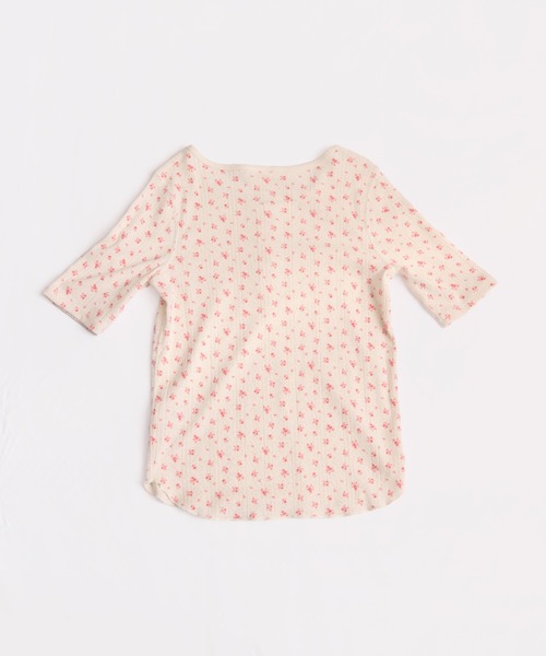 JEMORGAN（ジェーイーモーガン）の「針抜きフライスフラワー柄　ハーフスリーブヘンリーＴ（パック入）（Tシャツ/カットソー・レディース・ブラック/ブルー/ネイビー/レッド・FREE）」の14枚目の写真
