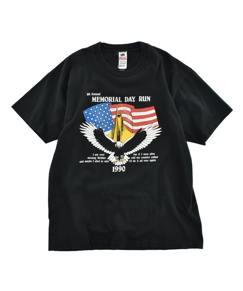 LABORATORY R(ラボラトリーアール)の「【USED】90’s “8th Annual MEMORIAL DAY RUN” バイク Tシャツ USA製(Tシャツ/カットソー・メンズ・ブラック・X-LARGE)」の1枚目の写真