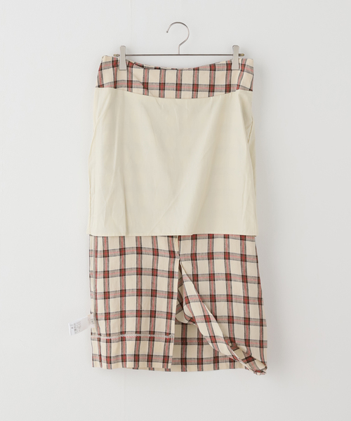 journal standard L'essage(ジャーナルスタンダードレサージュ)の「ROHE/ローエ Draped check skirt スカート(スカート・レディース・アイボリー・36)」の10枚目の写真