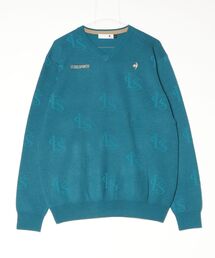 ルコックゴルフ LCSモノグラムジャガード長袖Vネックセーター