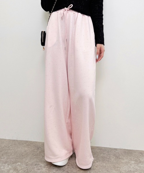 INGNI(イング)の「メタルビジュー飛ばしスウェットパンツ(その他パンツ・レディース・グレー/ライトピンク/ブラック・FREE)」の6枚目の写真