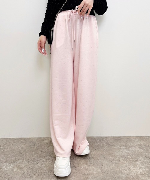 INGNI(イング)の「メタルビジュー飛ばしスウェットパンツ(その他パンツ・レディース・グレー/ライトピンク/ブラック・FREE)」の7枚目の写真