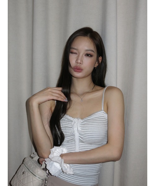 andwang(アンドワン)の「Ribbon Cami Shushu Set(Tシャツ/カットソー・レディース・グレー・FREE)」の13枚目の写真