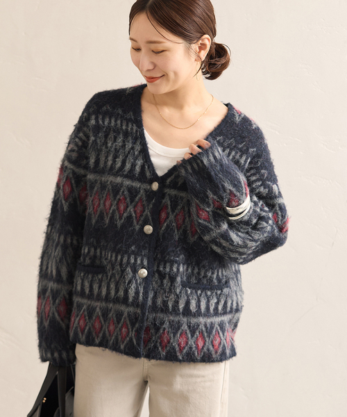 JOURNAL STANDARD(ジャーナルスタンダード)の「ネイティブシャギーカーディガン(カーディガン/ボレロ・レディース・レッド/チャコールグレー・FREE)」の14枚目の写真