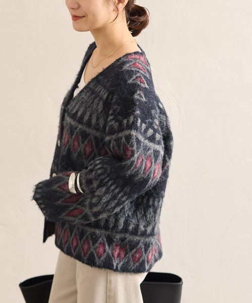 JOURNAL STANDARD(ジャーナルスタンダード)の「ネイティブシャギーカーディガン(カーディガン/ボレロ・レディース・レッド/チャコールグレー・FREE)」の15枚目の写真