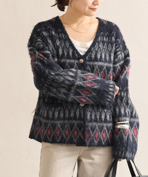 JOURNAL STANDARD(ジャーナルスタンダード)の「ネイティブシャギーカーディガン(カーディガン/ボレロ・レディース・レッド/チャコールグレー・FREE)」の16枚目の写真
