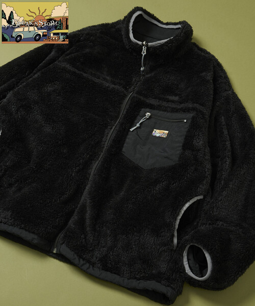 FREAK'S STORE（フリークスストア）の「リラックスフィット ワンポイントロゴ ナイロン フリース リバーシブルブルゾン/ナイロンジャケット ボアジャケット（ブルゾン・メンズ・ブラック/テラコッタ/ベージュ/オリーブ/ネイビー/ブルーグリーン・SMALL/MEDIUM/LARGE）」の7枚目の写真