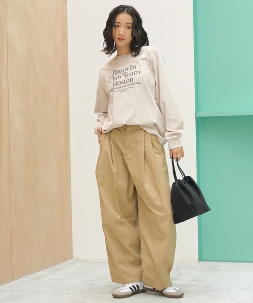 coen(コーエン)の「スポーティーロゴ アソートプリントロンT(Tシャツ/カットソー・レディース・ライトピンク/ベージュ/オフホワイト/ダークグレー・L/M)」の5枚目の写真