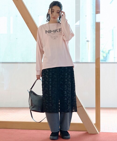 coen(コーエン)の「スポーティーロゴ アソートプリントロンT(Tシャツ/カットソー・レディース・ライトピンク/ベージュ/オフホワイト/ダークグレー・L/M)」の12枚目の写真