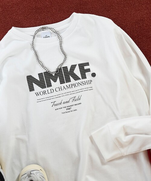 coen(コーエン)の「スポーティーロゴ アソートプリントロンT(Tシャツ/カットソー・レディース・ライトピンク/ベージュ/オフホワイト/ダークグレー・L/M)」の18枚目の写真