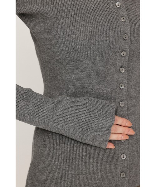 SLY(スライ)の「【WEB限定】LACE DOCKING FRONT BUTTON TOPS レースドッキングフロントボタントップス 秋服 ニットトップス(ニット/セーター・レディース・杢グレー/ブラック・FREE)」の18枚目の写真