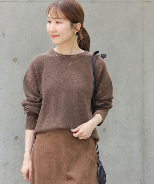 JOURNAL STANDARD relume(ジャーナルスタンダード レリューム)の「ハミルトンウォッシャブルクルーネックプルオーバー(ニット/セーター・レディース・ブラウン/グレー/レッド・FREE)」の14枚目の写真