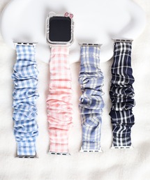 Vini（ヴィニ）の「チェック柄シャーリング  AppleWatchバンド（デジタル腕時計）」