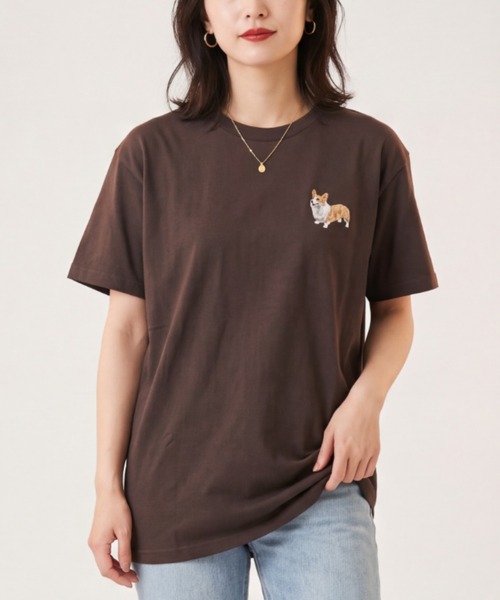 INNOCENT(イノセント)の「【T24】DOG EMBROIDERY TEE SS-2000(Tシャツ/カットソー・レディース・その他7/その他12/その他9/その他2/その他5/その他10/その他11/その他4/その他8/その他6/その他1/その他3・X-LARGE/LARGE/SMALL/MEDIUM)」の1枚目の写真