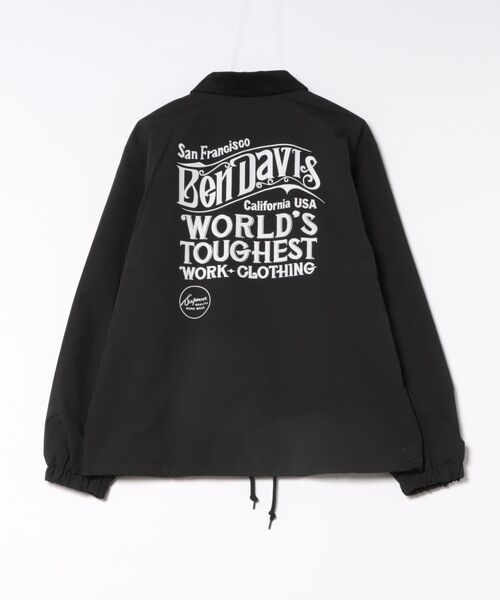 BEN DAVIS(ベンデイビス)の「【BEN DAVIS/ベンデイビス】【ゆったり羽織ってコーデに抜け感をプラス】バックプリントコーチジャケット アウターコーデュロイ衿 軽量 アメカジ ストリート ユニセックス(ブルゾン・メンズ・ブラック/カーキ・MEDIUM/LARGE/X-LARGE)」の4枚目の写真