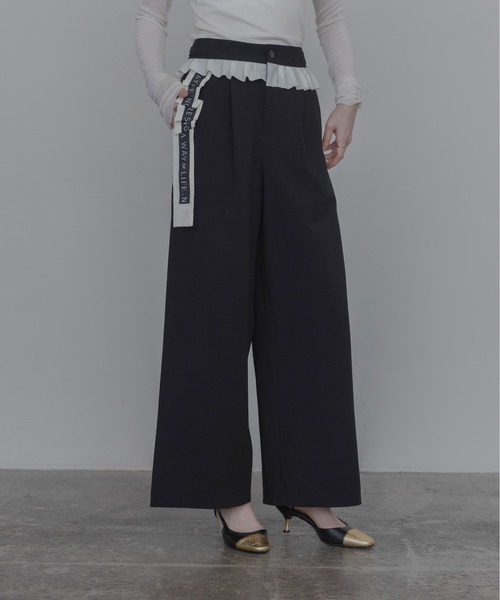 Eimee Law(エイミーロウ)の「ウエストフリルサイドロゴテープパンツ(その他パンツ・レディース・ブラック/ベージュ/ダークグレー・MEDIUM)」の22枚目の写真