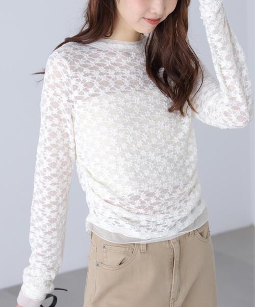 FREE'S MART(フリーズマート)の「◆シアーテレコレイヤード風カットソー(Tシャツ/カットソー・レディース・ホワイト系その他2/ホワイト/グレー系その他/ブラウン/グレー/ホワイト系その他・FREE)」の4枚目の写真