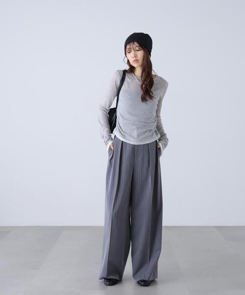 FREE'S MART(フリーズマート)の「◆シアーテレコレイヤード風カットソー(Tシャツ/カットソー・レディース・ホワイト系その他2/ホワイト/グレー系その他/ブラウン/グレー/ホワイト系その他・FREE)」の10枚目の写真