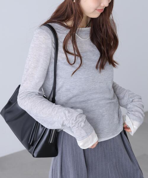 FREE'S MART(フリーズマート)の「◆シアーテレコレイヤード風カットソー(Tシャツ/カットソー・レディース・ホワイト系その他2/ホワイト/グレー系その他/ブラウン/グレー/ホワイト系その他・FREE)」の12枚目の写真