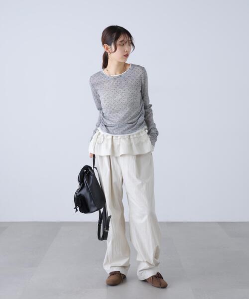 FREE'S MART(フリーズマート)の「◆シアーテレコレイヤード風カットソー(Tシャツ/カットソー・レディース・ホワイト系その他2/ホワイト/グレー系その他/ブラウン/グレー/ホワイト系その他・FREE)」の20枚目の写真