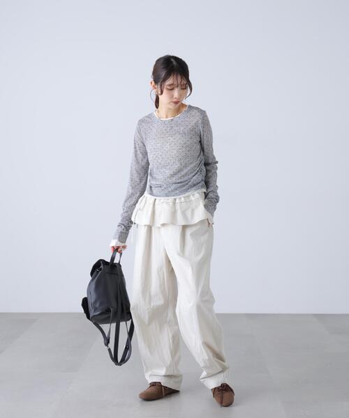 FREE'S MART(フリーズマート)の「◆シアーテレコレイヤード風カットソー(Tシャツ/カットソー・レディース・ホワイト系その他2/ホワイト/グレー系その他/ブラウン/グレー/ホワイト系その他・FREE)」の22枚目の写真